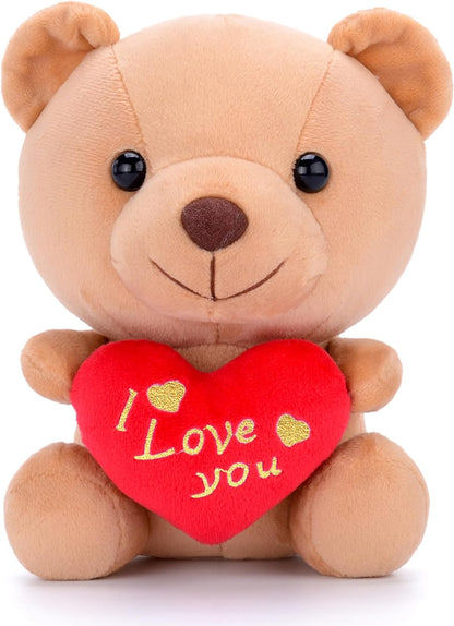 Teddy Bear Plush with “I Love You” Heart – Cute 6-Inch Stuffed Animal Gift for Mom, Girlfriend, Wife, Valentine’S Day, Birthday & Anniversary