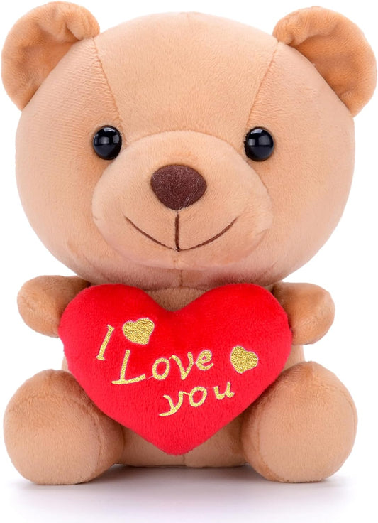 Teddy Bear Plush with “I Love You” Heart – Cute 6-Inch Stuffed Animal Gift for Mom, Girlfriend, Wife, Valentine’S Day, Birthday & Anniversary