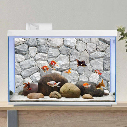 30X18 Inches White Stone Aquarium Background Rocky Fish Tank Background Rock Terrarium Background Durable Polyester Background