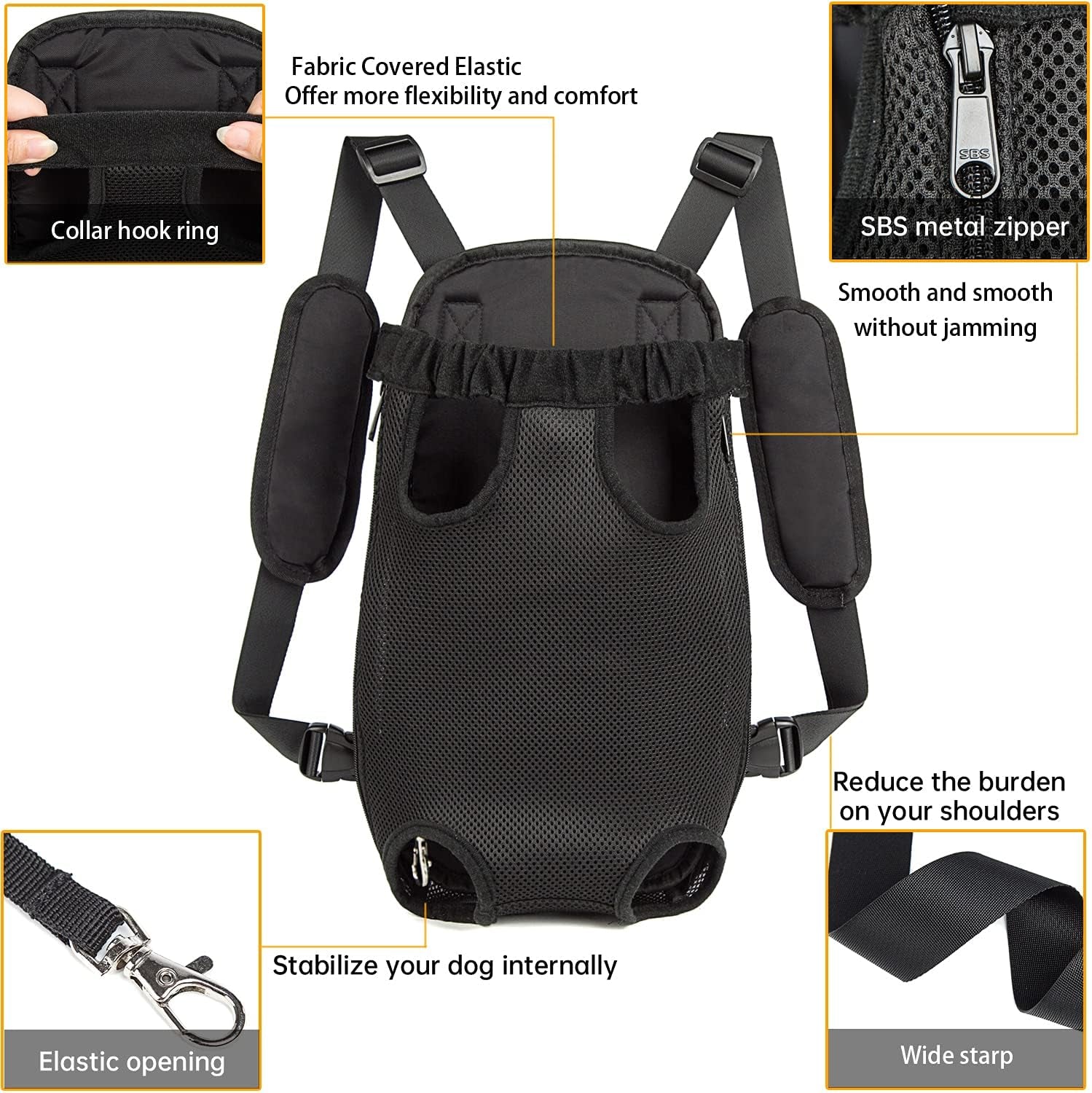 Pet Dog Carrier Backpack Legs Out Adjustable Pet Front Cat Backpack Carrier Travel Bag for Traveling Hiking Camping for Small Medium Dogs Cats Puppies