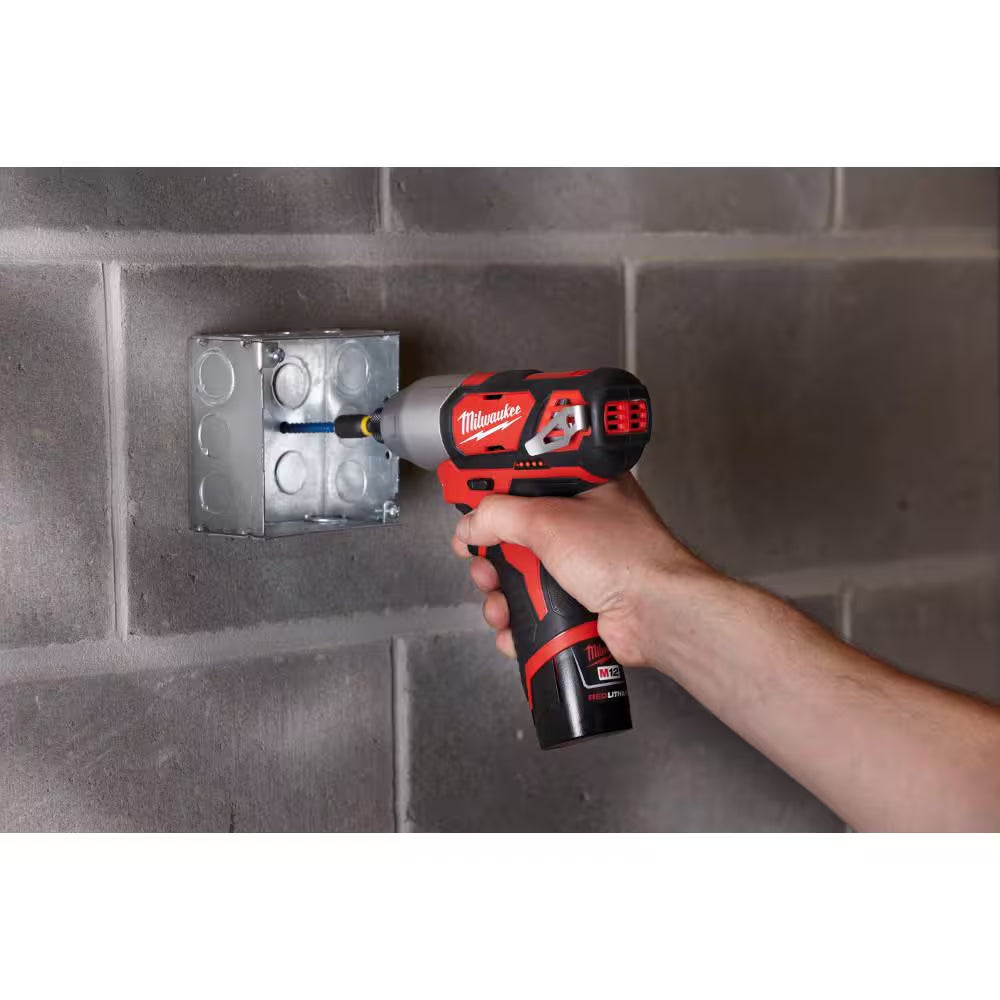 M12 12V Lithium-Ion Cordless Drill Driver, Impact Driver, and Ratchet Combo Kit (3-Tool)