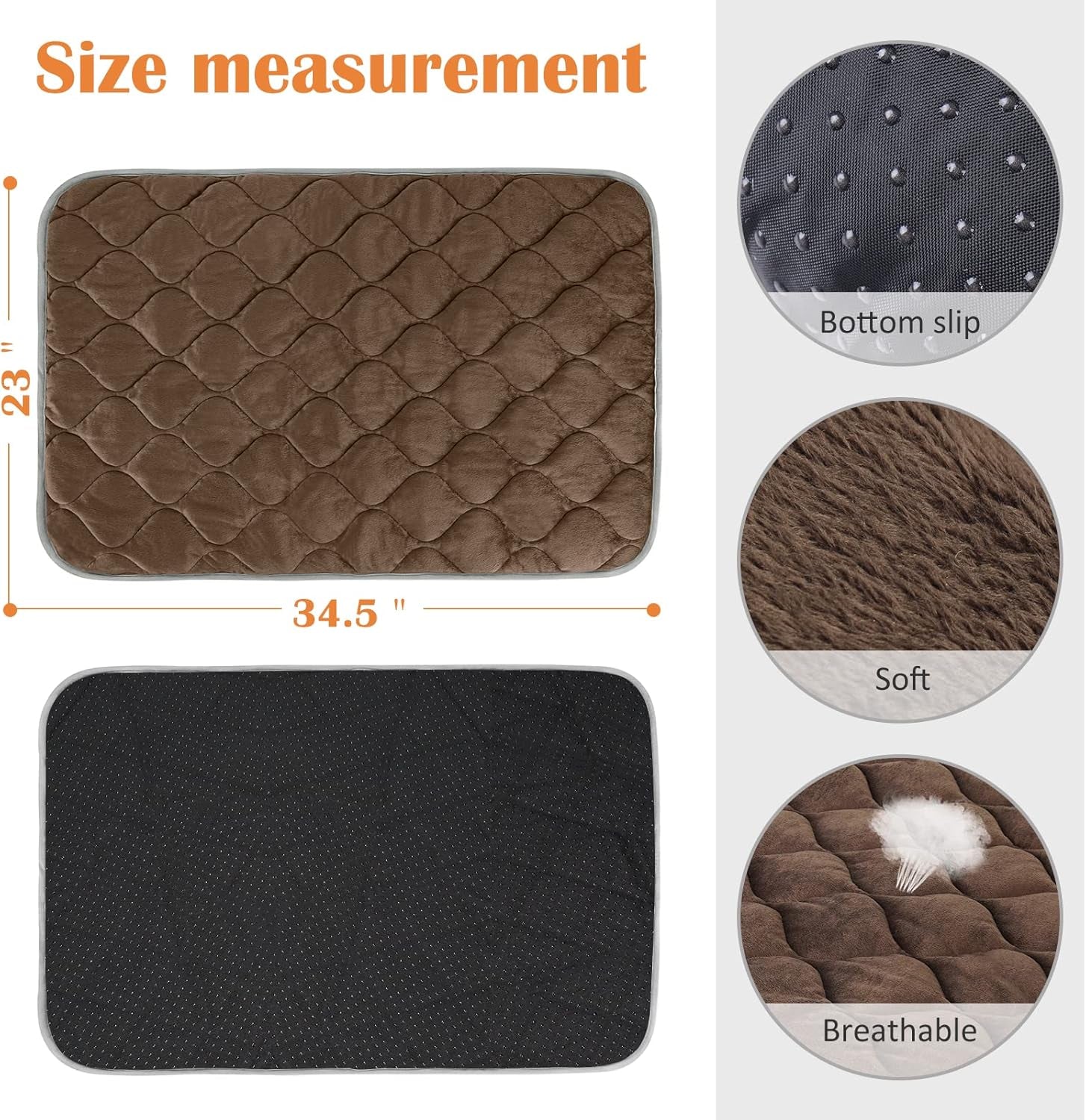 Self-Warming Cat Bed and Dog Crate Pad - Thermal Pet Heating Mat
