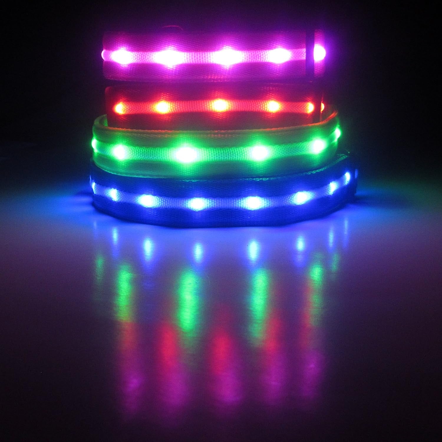 Light up Dog Leash - 1,000 Feet of Visibility - USB Rechargeable Waterproof Glow in the Dark Dog Leash - 4 Foot, Purple