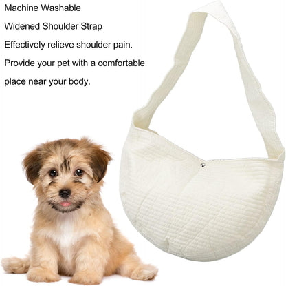 Dog Sling Carrier, Portable One Shoulder Pet Backpack Cat Carrier Bag with Widened Shoulder Strap for Outdoor Travel Small Dogs Puppy Cat (L)
