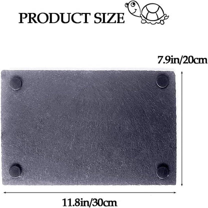 2 Pcs Reptile Basking Platform Tortoise Rock Plate Turtle Bathing Area Feeding Food Dish Resting Terrace（7.9X11.8Inch）