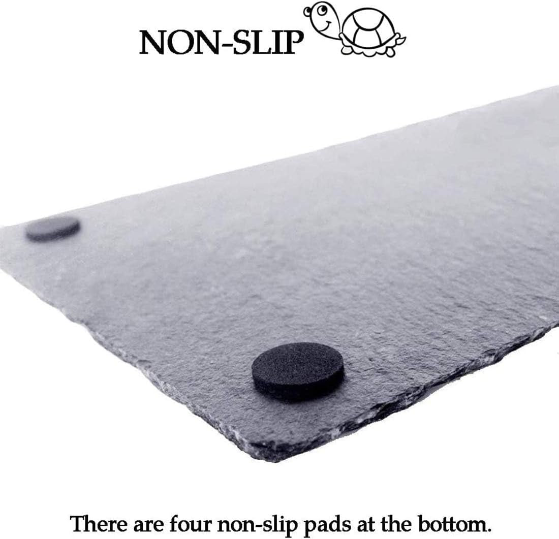 2 Pcs Reptile Basking Platform Tortoise Rock Plate Turtle Bathing Area Feeding Food Dish Resting Terrace（7.9X11.8Inch）