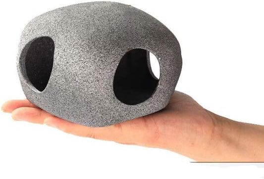 Stone Ceramic Aquarium Ornament - Cichlid Rock Cave Decor Bonsai Hide Spawning (1604)