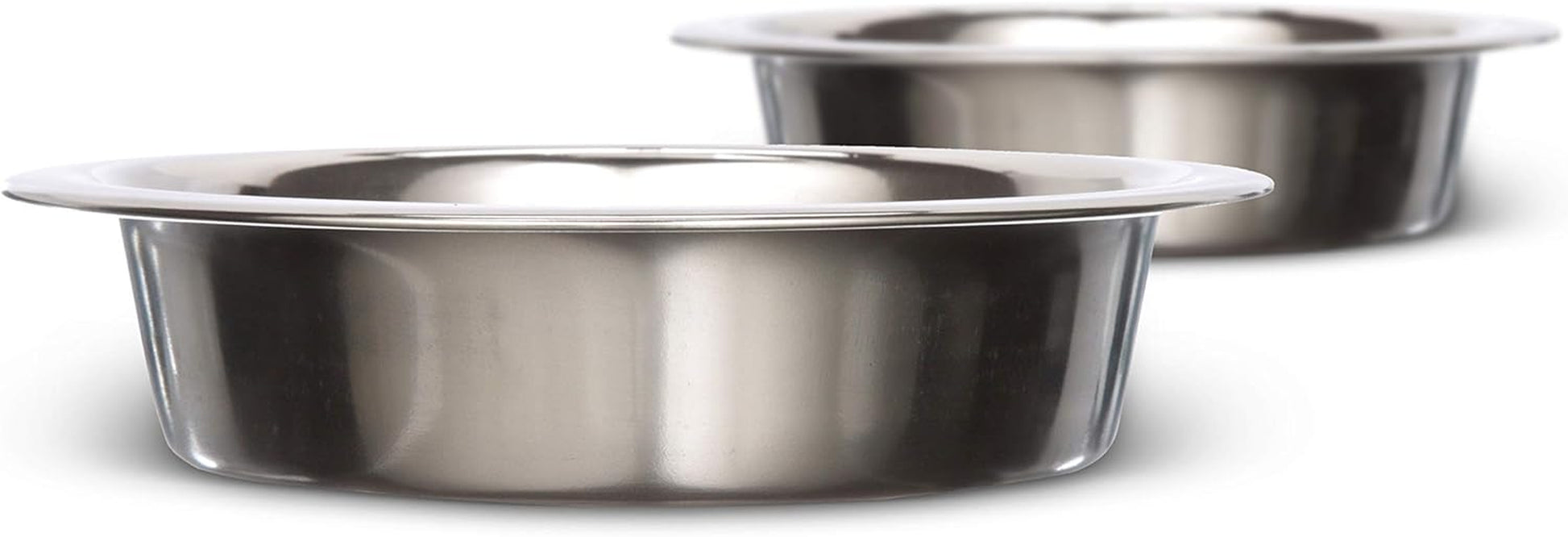 1 Cup (8 Oz.) Shallow Stainless Steel Cat Bowls, Set of 2 Neater Feeder Replacement Bowls (Express & Deluxe), Metal Cat Dishes for Food and Water, Whisker Friendly, Dishwasher Safe
