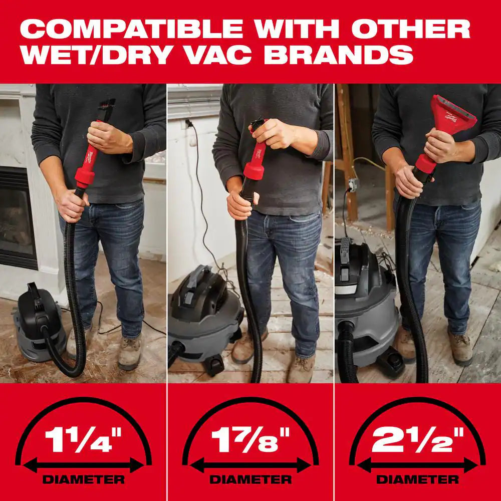 M18 FUEL 9 Gal. Cordless Dual-Battery Wet/Dry Shop Vacuum with AIR-TIP 1-1/4 In. - 2-1/2 In. (4- Piece) Automotive Kit