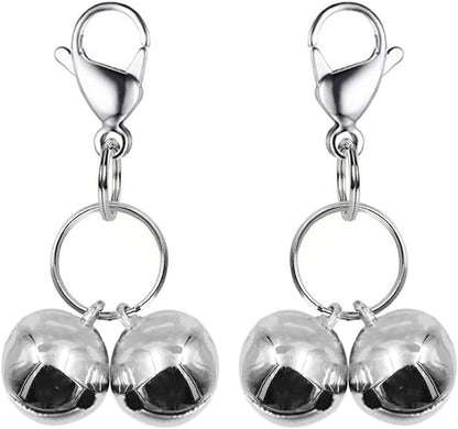 4 Sets Cat Bell for Dog Collar Charm Training Pet Pendant Accessories with 2 Pack Stainless Steel Dog Tag Clips(2 Small Silver)