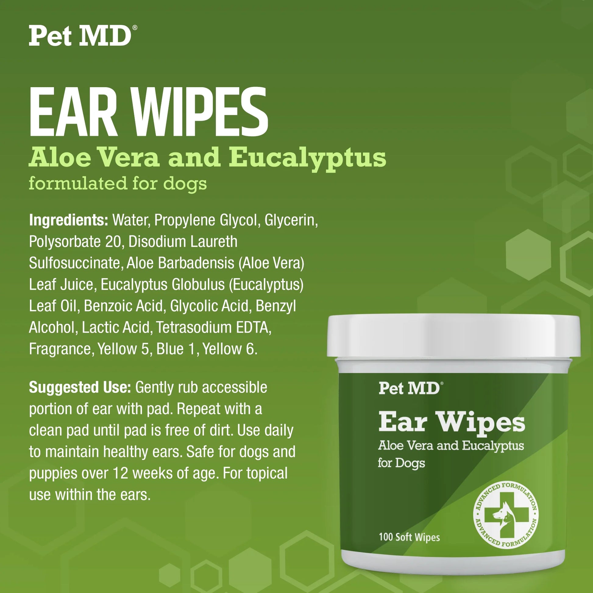 - Dog Ear Cleaner Wipes - Otic Cleanser for Dogs to Stop Ear Itching, and Infections with Aloe and Eucalyptus - 100 Count