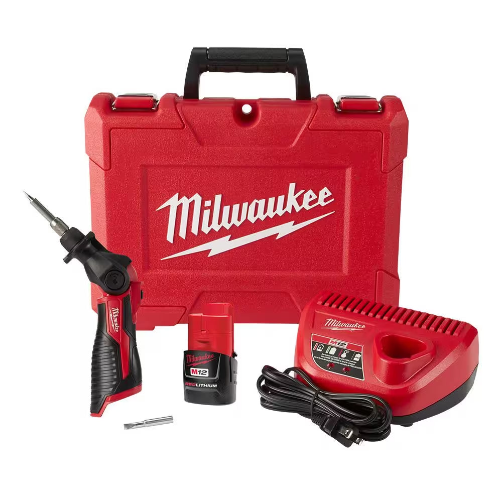 M12 12-Volt Lithium-Ion Cordless Soldering Iron Kit with (1) 1.5Ah Batteries, Charger & Hard Case