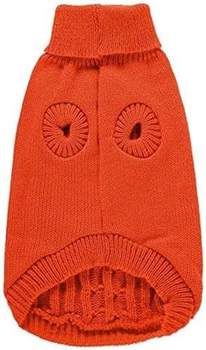 Small Dog Sweaters Knitted Pet Cat Warm Dog Sweatshirt Winter Clothes Kitten Puppy Sweater (Xx-Small, Orange)