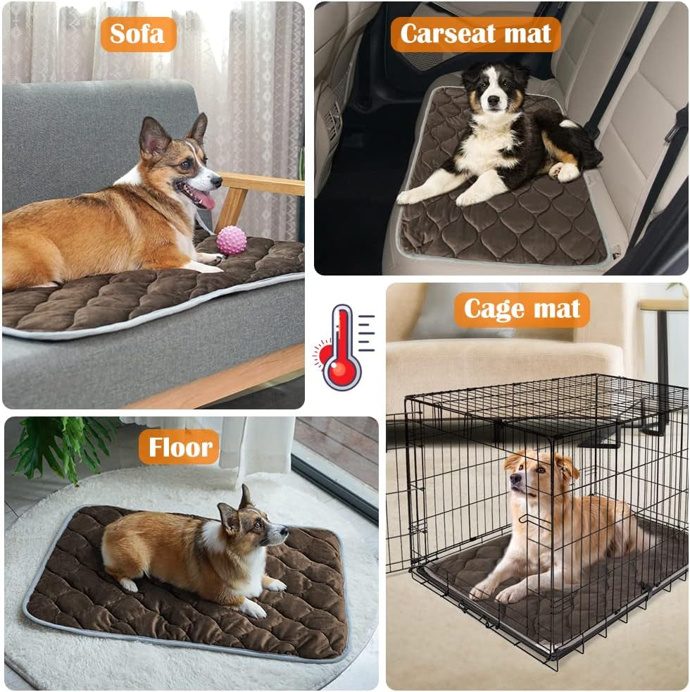 Self-Warming Cat Bed and Dog Crate Pad - Thermal Pet Heating Mat