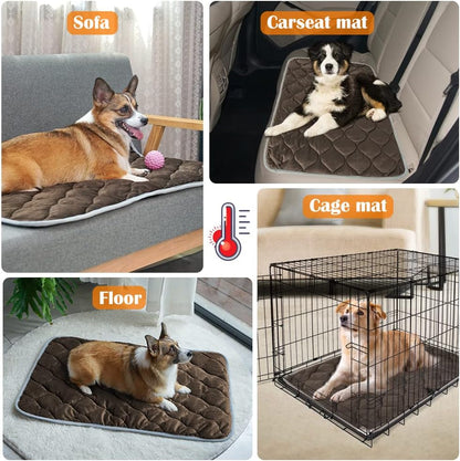 Self-Warming Cat Bed and Dog Crate Pad - Thermal Pet Heating Mat