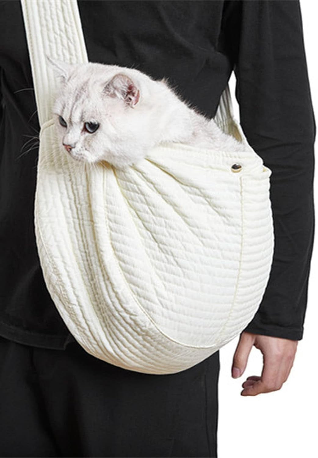 Dog Sling Carrier, Portable One Shoulder Pet Backpack Cat Carrier Bag with Widened Shoulder Strap for Outdoor Travel Small Dogs Puppy Cat (L)