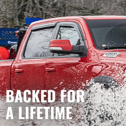 [] outside Mount Rain Guards for 2008 - 2020 Dodge Journey | Window Vent Visors, 4 Pcs. - Smoke | 94072