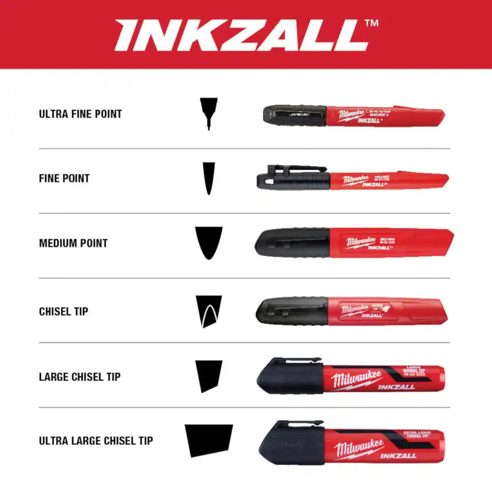 INKZALL Black Medium Point Jobsite Permanent Marker (2-Pack)