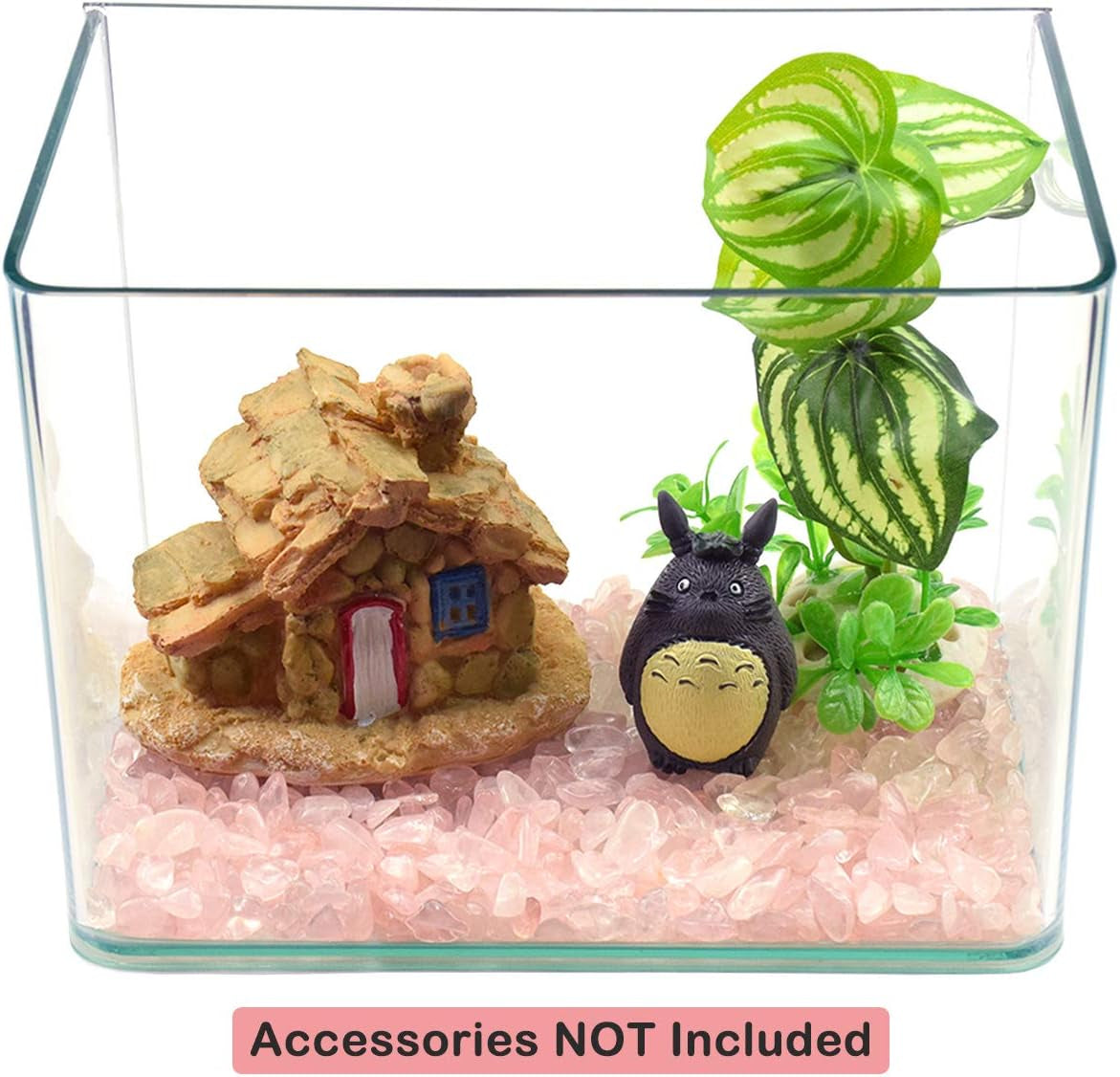 1 Lb/460G Natural Pink Quartz Crystal Stones Irregular Aquarium Pebbles Rock Sands for Turtle Tank/Succulent Plants/Vase Decoration (Fill 1 Cup)