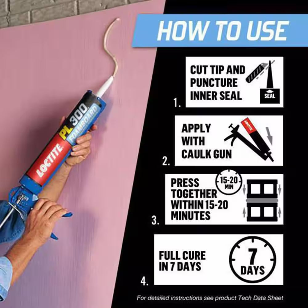 PL 300 Foamboard 10 Oz. Latex Construction Adhesive Blue Cartridge