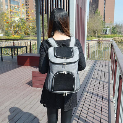 Pet Square Backpack,Privacy-Focused Pet Carrier Backpack for Secret Adventures Cat and Dog Outgoing Bag Pet Travel Portable Bag Dog Bag Cat Carrier Bag (Black, M:38X29X42CM/15"X11.4"X16.5")