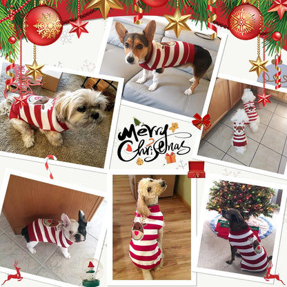 Dog Reindeer Sweaters New Year Christmas Pet Clothes for Small Dog and Cat (Red, Large)