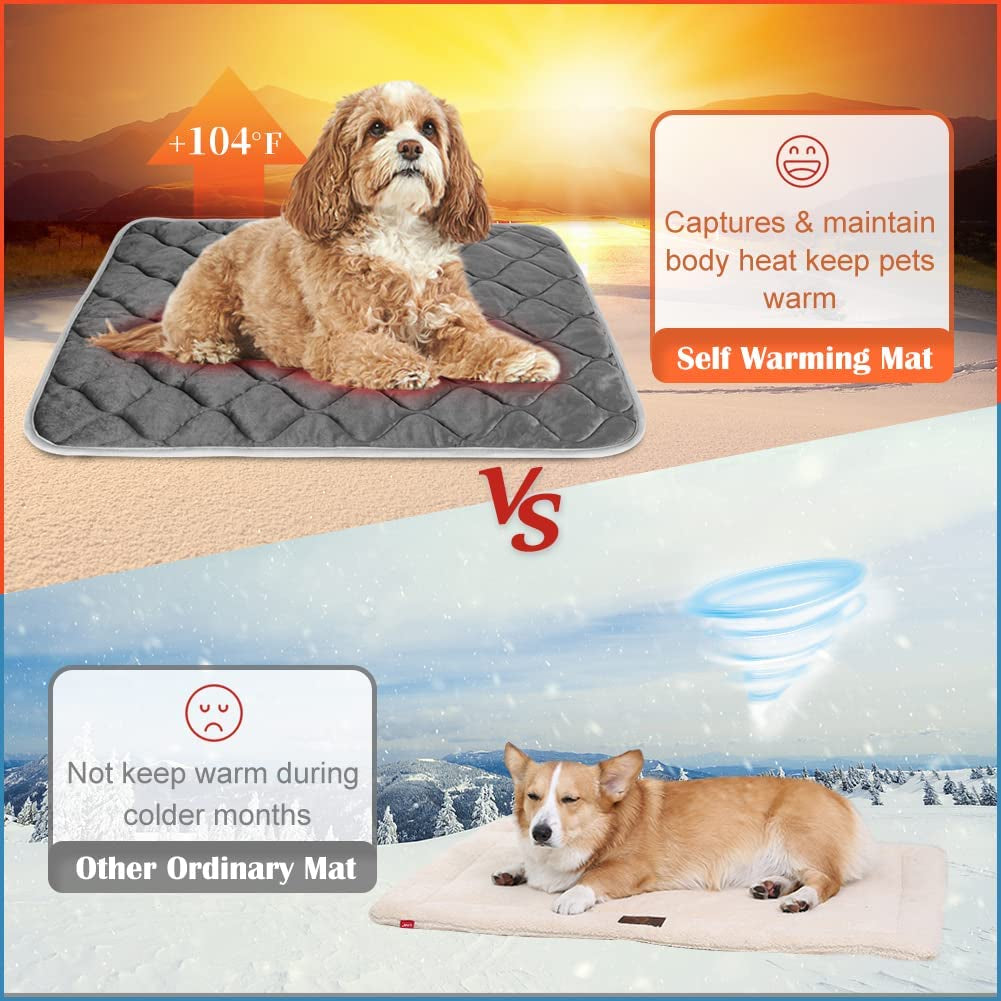 Self-Warming Cat Bed and Heating Mat - Thermal Pet Bed for Dogs and Cats - Crate Pad