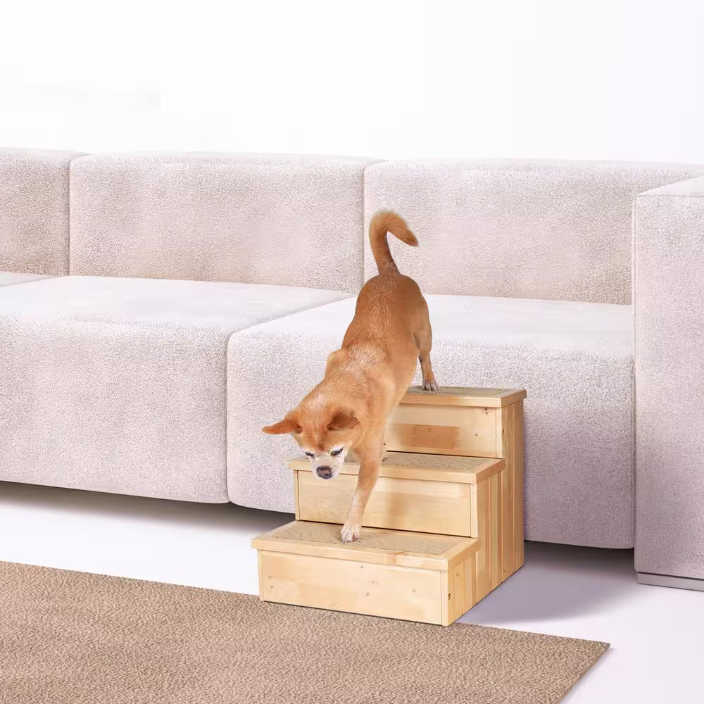Natural Birch Wooden Pet Stairs