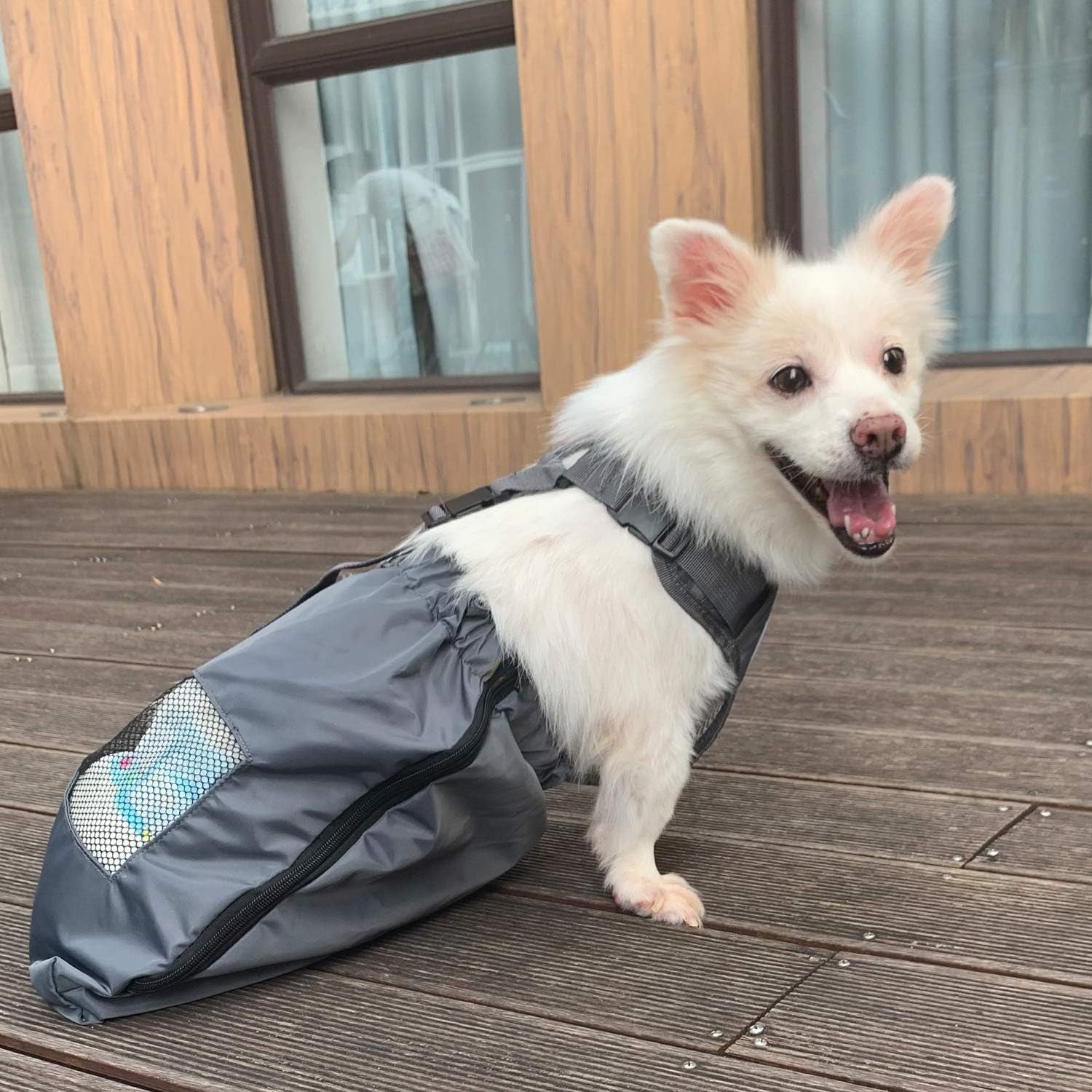 Dog Drag Bag Durable Indoor for Paralyzed Disabled Back Rear Legs Dog Protects Chest and Limbs (M)…