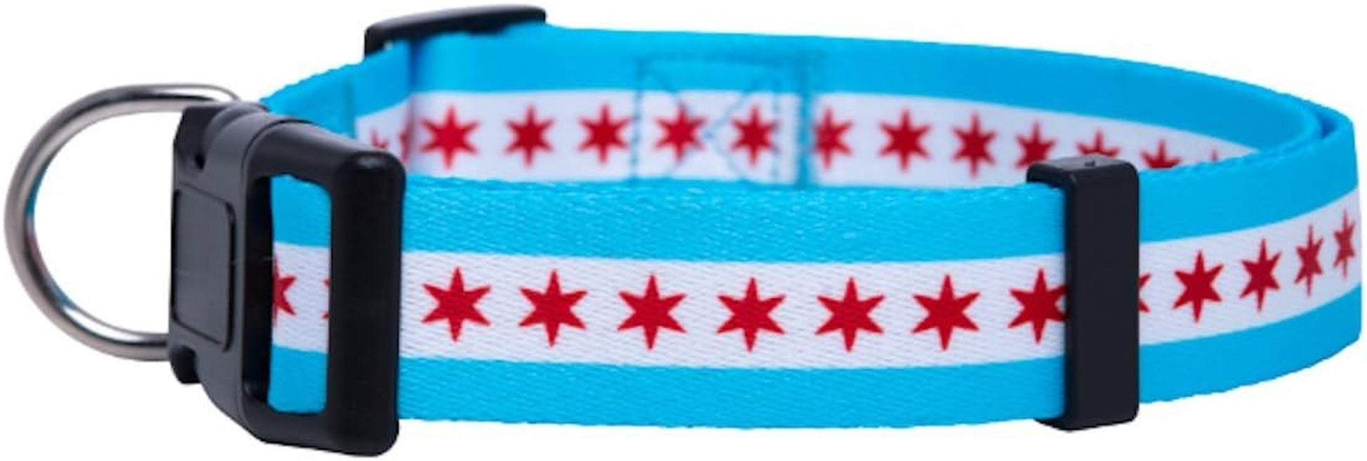 Chicago Flag Dog Collar (Chicago, Medium)