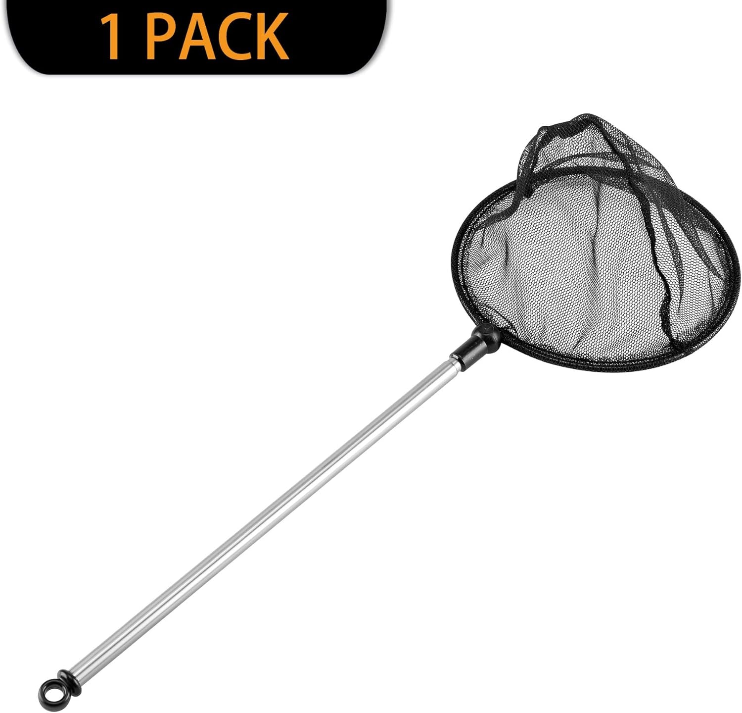 Telescopic Aquarium Fish Net, Fine Mesh round Fish Net for Fish Tank with Extendable Long Handle (5 Inch)