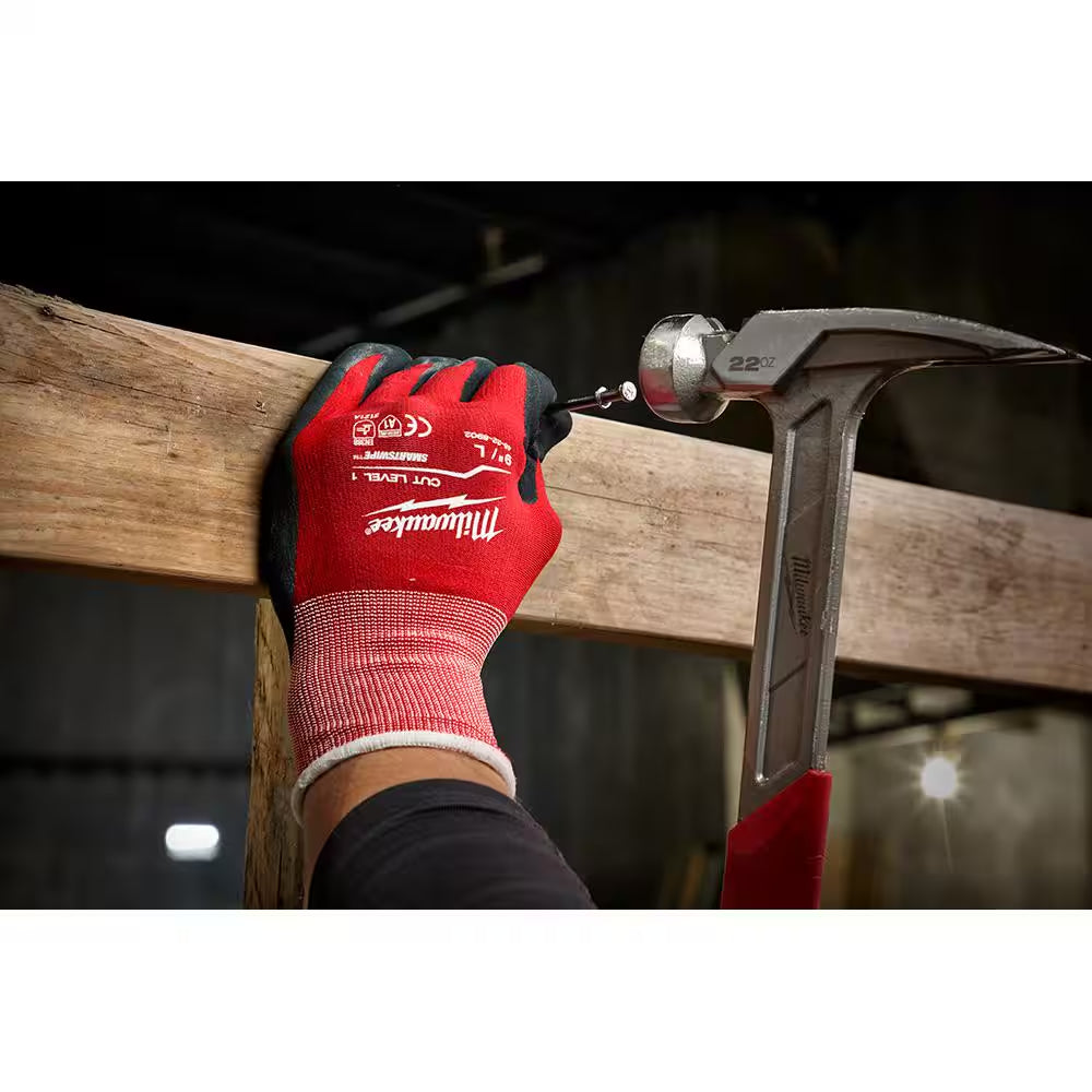 Medium Red Nitrile Cut Level 1 Dipped Work Gloves (3-Pack)
