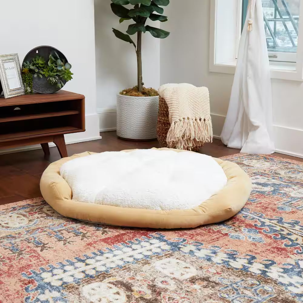 Murphy Large Buttercream Donut Dog Bed