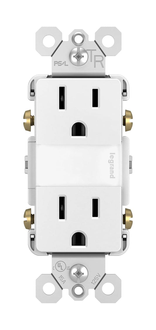 Legrand Radiant Adjustable LED Night Light Outlet, Nightlight Electrical Outlets, Tamper Resistant, Safe for Kids, White, NTL885TRWCC6