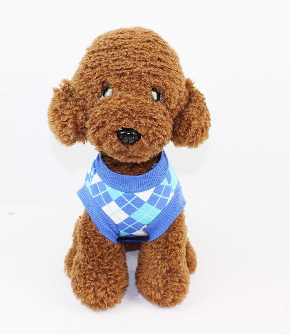 Dog Plaid Shirt (M, Blue)