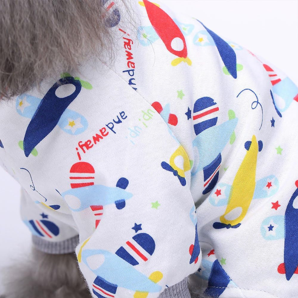 2-Pack Dog Clothes Dogs Cats Onesie Soft Dog Pajamas Cotton Puppy Rompers Pet Jumpsuits Cozy Bodysuits for Small Dogs and Cats