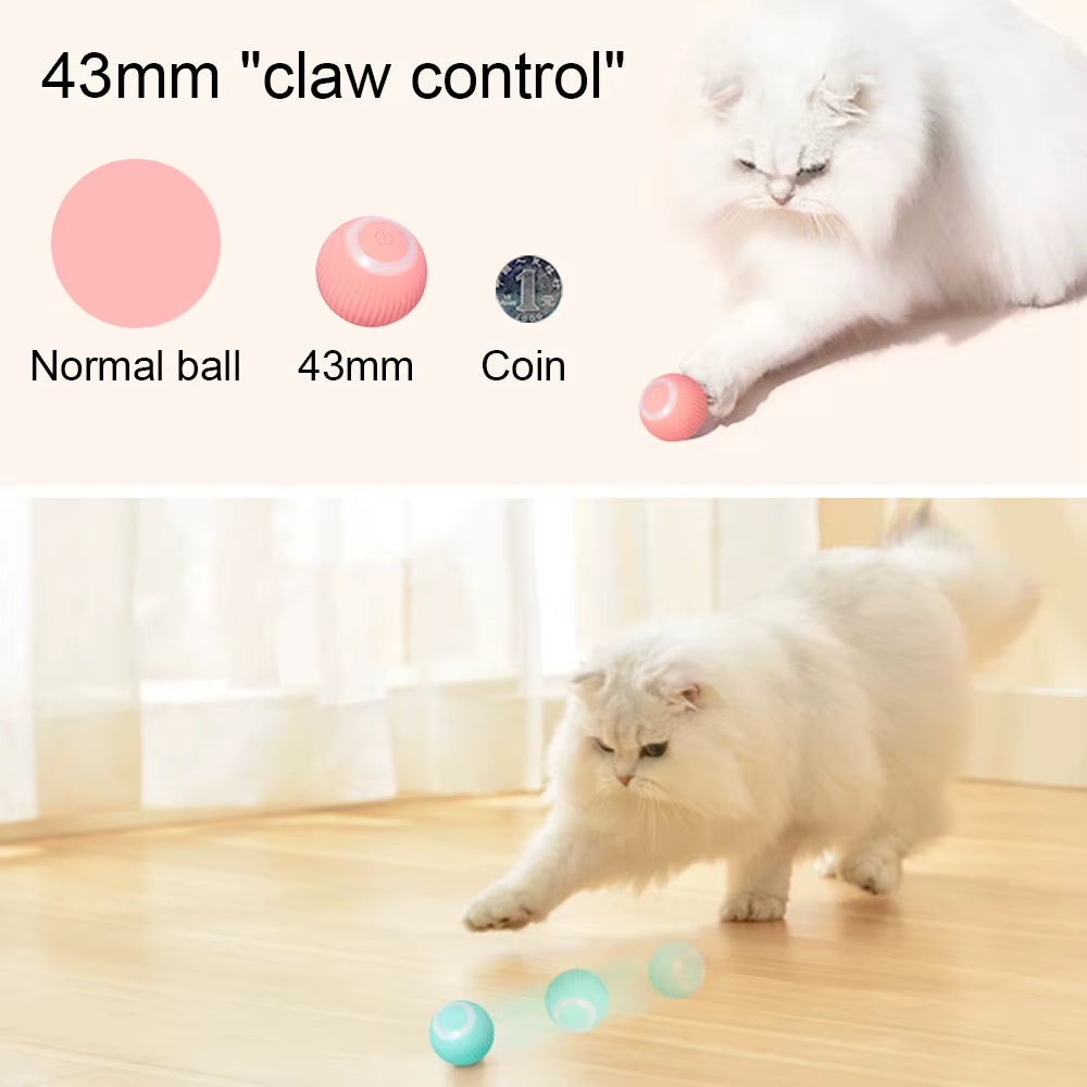 Interactive Cat Toys Ball, Automatic 360° Self-Rotating Rolling Ball USB Accessories Cats Pet Exercise Chase Toy Ball for Kitten