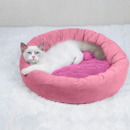 Calming Dog Beds with Pillow for Small Medium Dogs and Cats, round Dog Cuddler Cozy Bed, Washable Fluffy Plush Pet Bed Thickened Dog Kennel Mat for Puppy Sleeping