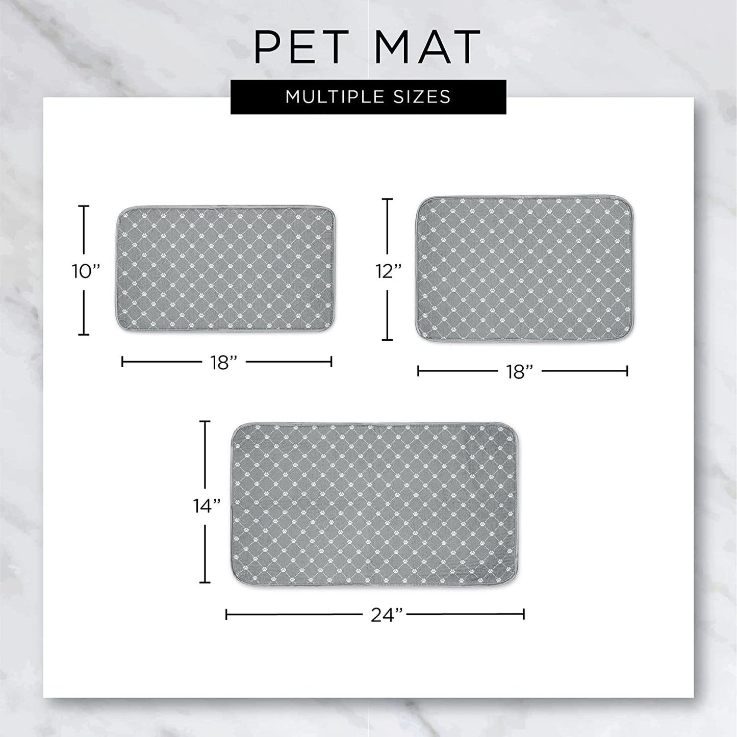 Machine Washable, Ultra Absorbent Pet Mat, 12X18, Gray Lattice