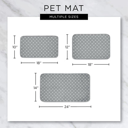 Machine Washable, Ultra Absorbent Pet Mat, 12X18, Gray Lattice