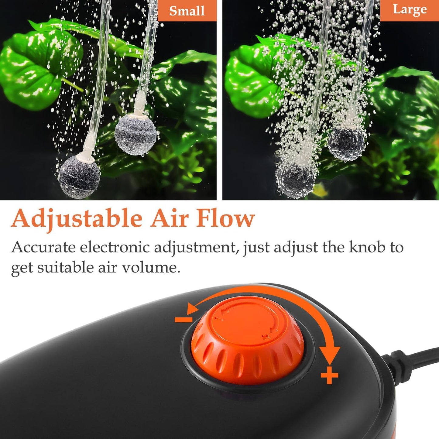 4W/5W/8W Aquarium Corded Electric Air Pump, 96GPH/160GPH/256GPH Dual Outlets 4 Outlets Oxygen Pump, Ultra Quiet Aquarium Bubbler for up to 300 Gallon Fish and Turtle Tank