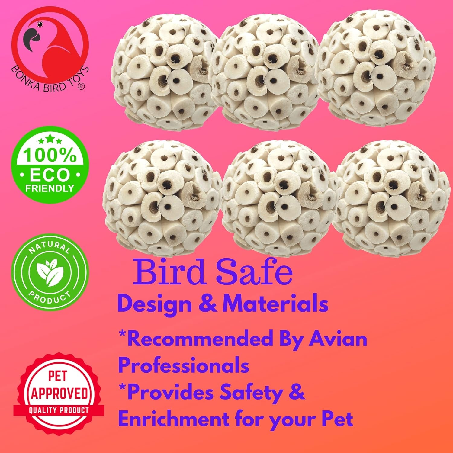 2117 Pk6 Sola Atta Balls Foot Talon Craft Part Parrot Bird Toys Conure Parakeet Cockatiel and Similar