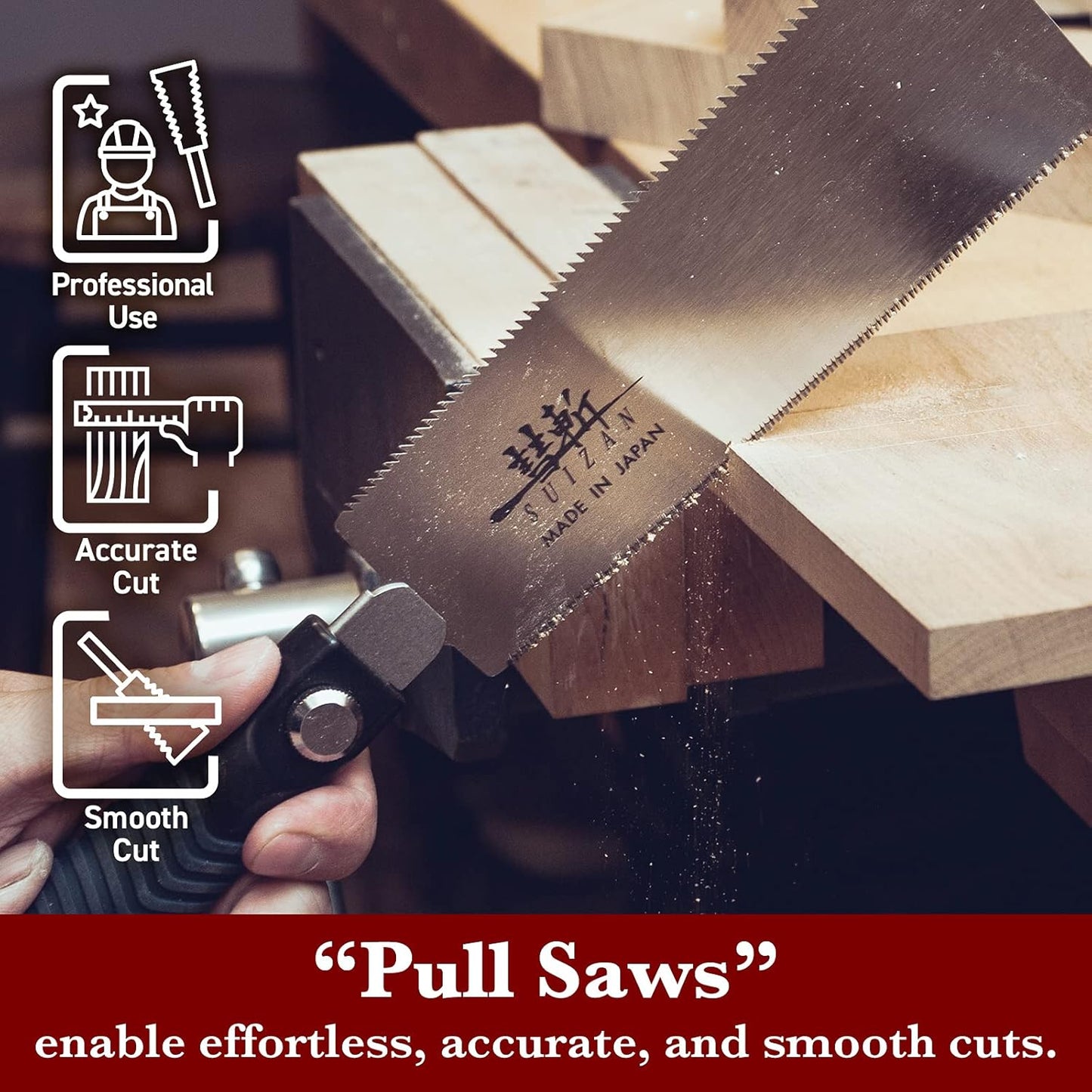 Ryoba Double Edge Saw 7" - Professional Japanese Pullsaw Handsaw Woodworking Tools