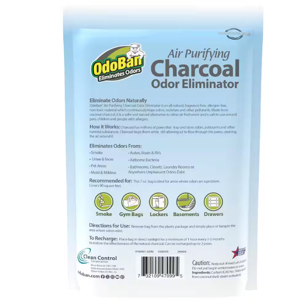 7 Oz. Charcoal Odor Eliminator, Air Purifying Natural Non-Toxic Odor Remover & Moisture Absorber Bag 4 Pack