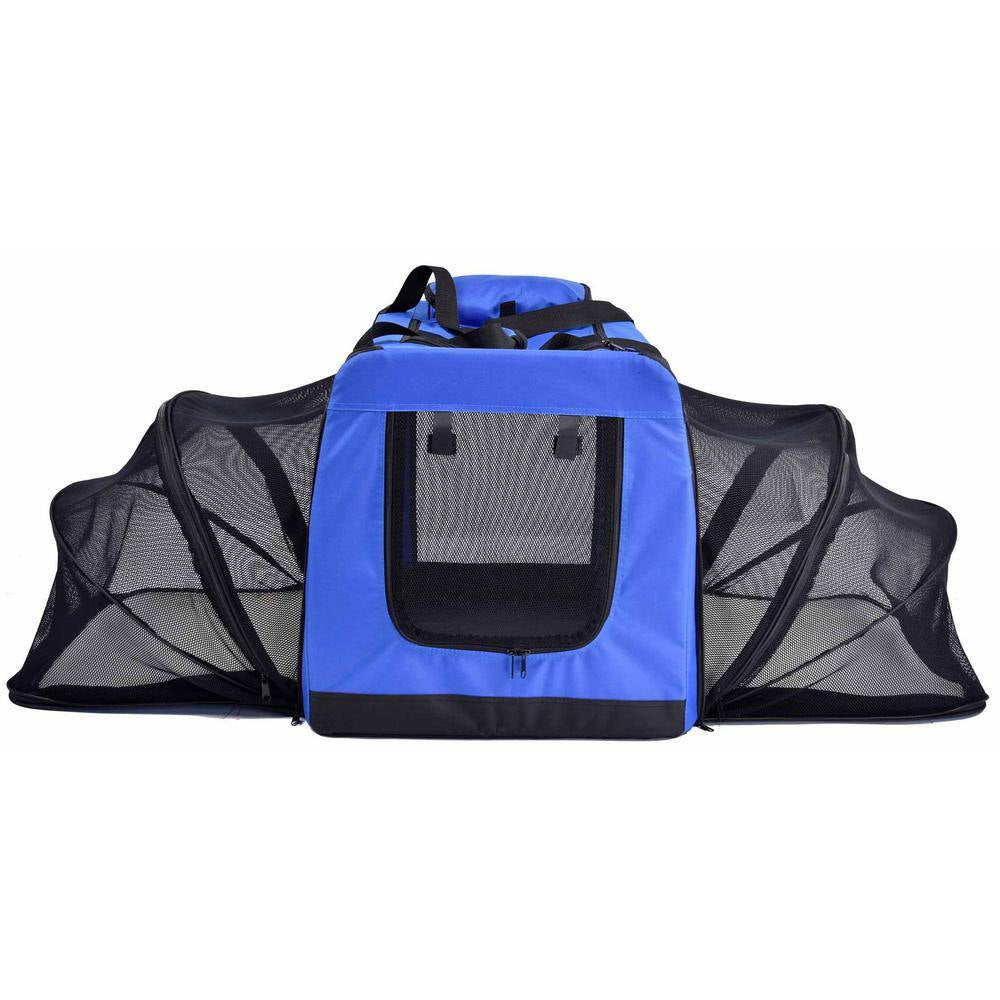 Hounda Accordion Metal Framed Collapsible Expandable Pet Dog Crate - Small in Blue