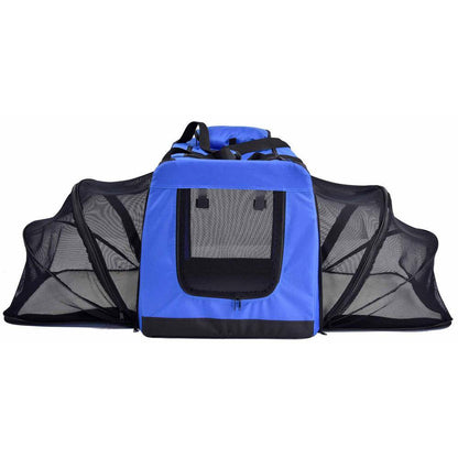 Hounda Accordion Metal Framed Collapsible Expandable Pet Dog Crate - Small in Blue