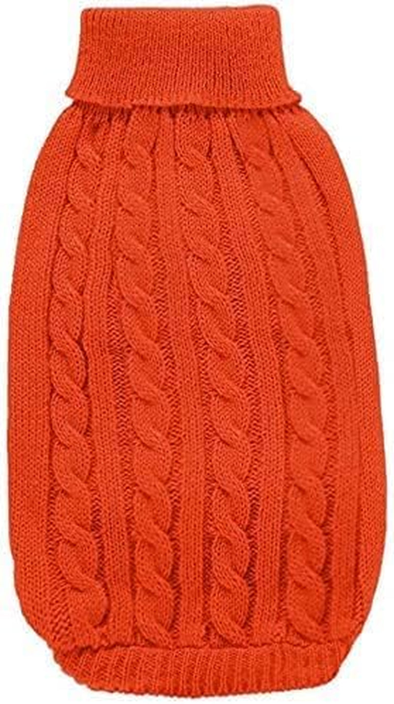 Small Dog Sweaters Knitted Pet Cat Warm Dog Sweatshirt Winter Clothes Kitten Puppy Sweater (Xx-Small, Orange)