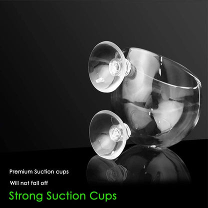 2X Crystal Glass Aquatic Plant Pot, Planter, Red Shrimp Live Plants Fish Tank Holder with 4X Suction Cups for Aquarium Aquascape Decoration…