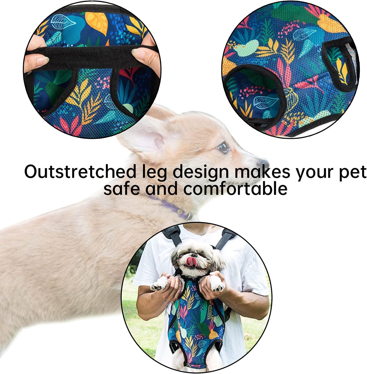 Pet Dog Carrier Backpack Legs Out Adjustable Pet Front Cat Backpack Carrier Travel Bag for Traveling Hiking Camping for Small Medium Dogs Cats Puppies