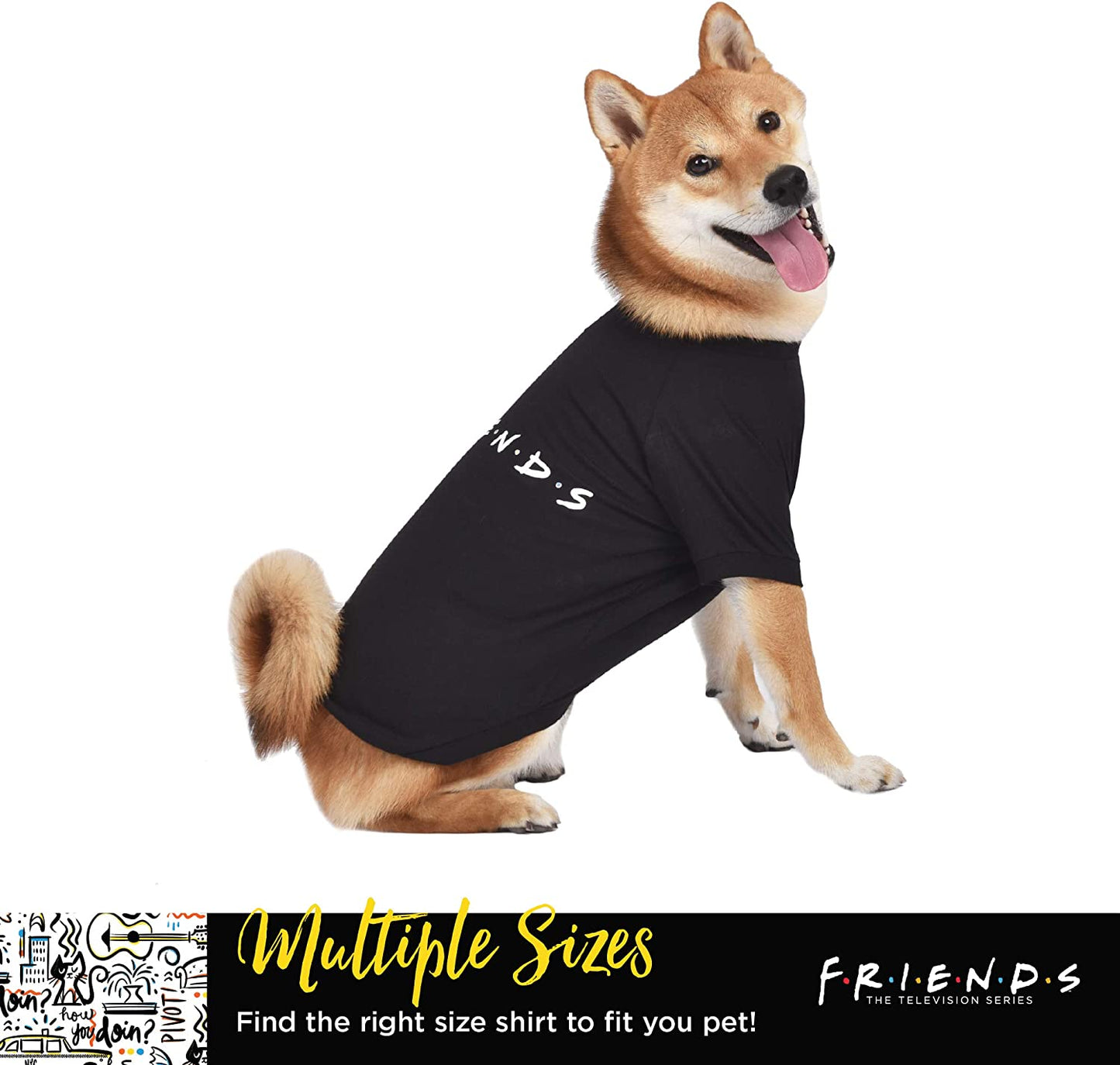Iconic Logo Dog T-Shirt in Black | Soft, Lightweight, Semi-Stretch Jersey/Cotton Blend Dog Shirt, Machine Washable, Size X-Large (XL) for Large Dogs